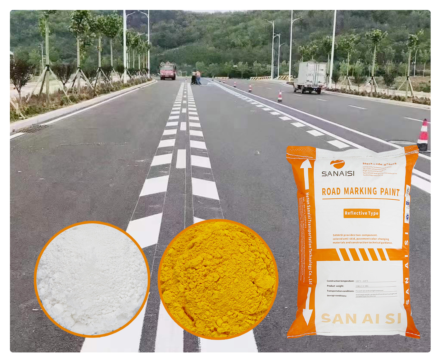 BS3262 Reflective Thermoplastic Road Marking Paint